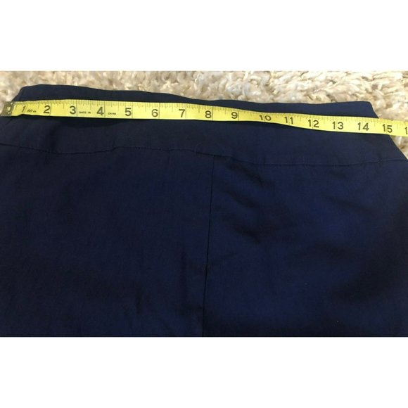 Women's Lisette L Montreal Solid Magic Lycra Ankle Pants Navy Blue Pull On - Picture 5 of 6